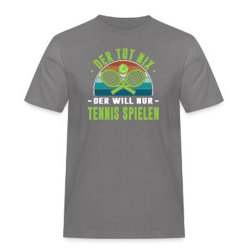 Joueur de tennis offre des tenues de paroles de tennis - T-shirt Workwear homme - gris - Devant - AI Model Male 185 dark (185cm)