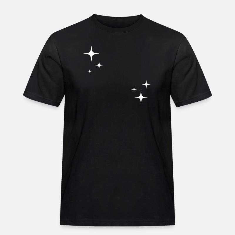 Sterne - Funkeln - Zeichen - Männer Workwear T-Shirt - Schwarz