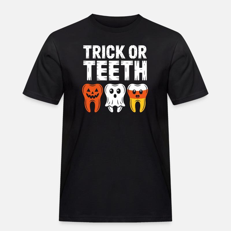 Trick oder Teeth Halloween-Trio - Männer Workwear T-Shirt - Schwarz