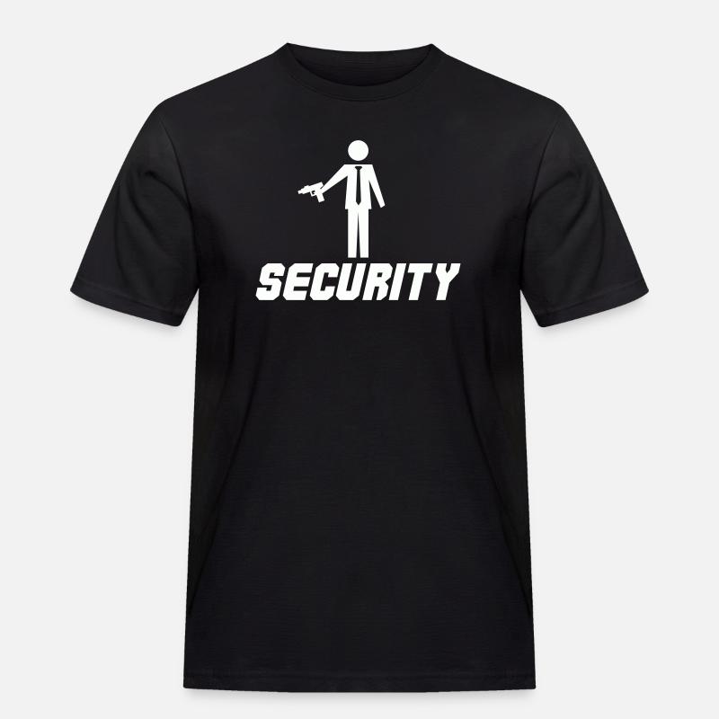 Security mit Waffe - Männer Workwear T-Shirt - Schwarz