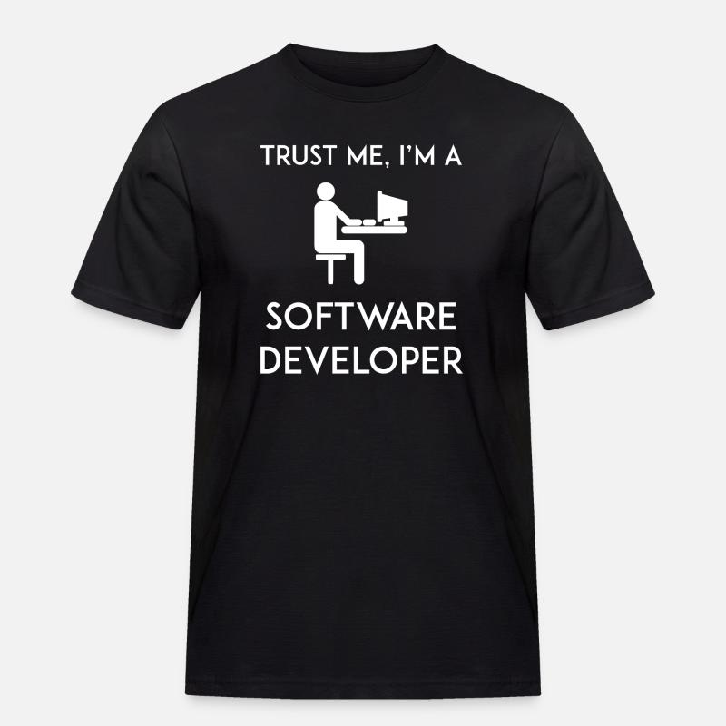 Vertrau mir, ich bin Softwareentwickler - Männer Workwear T-Shirt - Schwarz