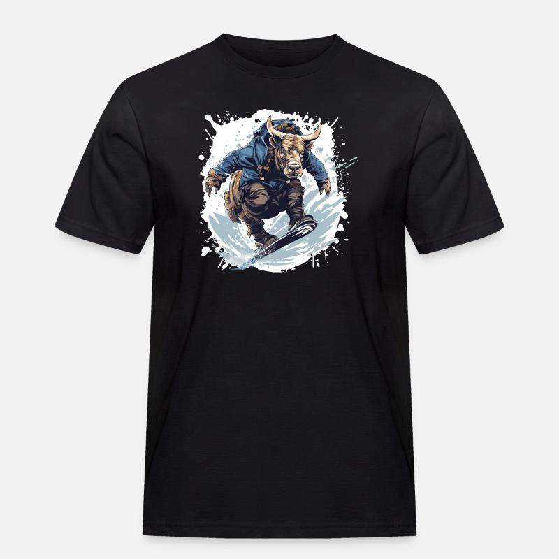 Bulle Snowboard Taurus - Männer Workwear T-Shirt - Schwarz