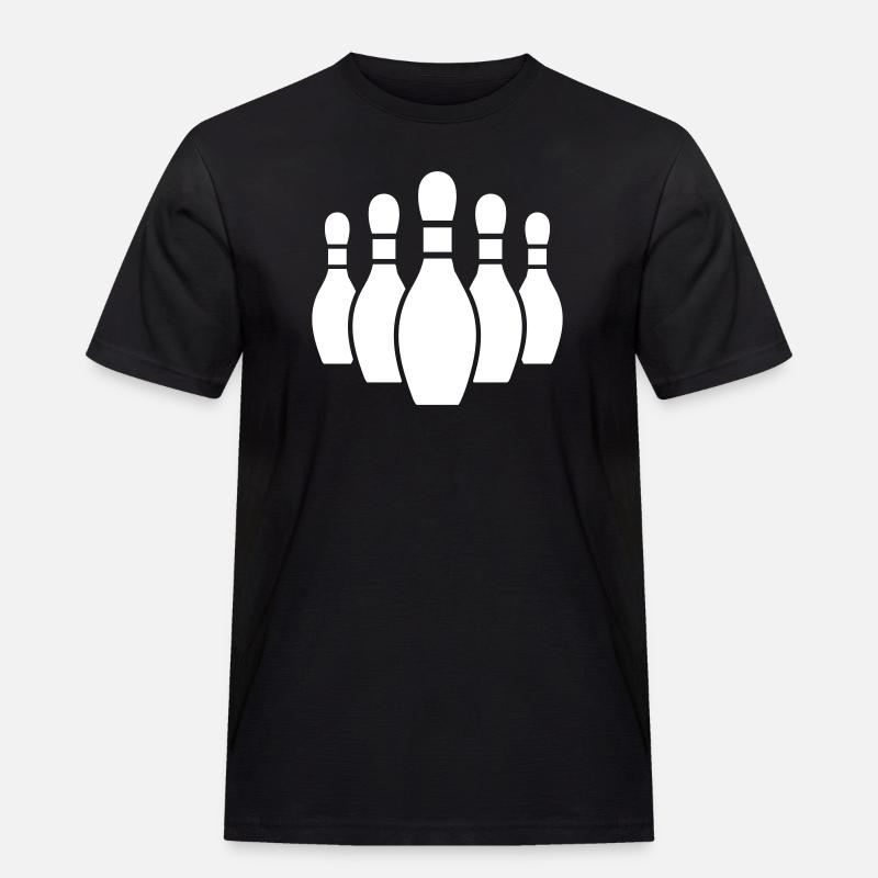 Bowling Pins Silhouette - Männer Workwear T-Shirt - Schwarz