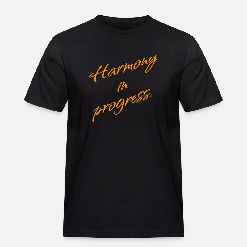 Harmony in Progress – Balance & Mindset - Männer Workwear T-Shirt - Schwarz