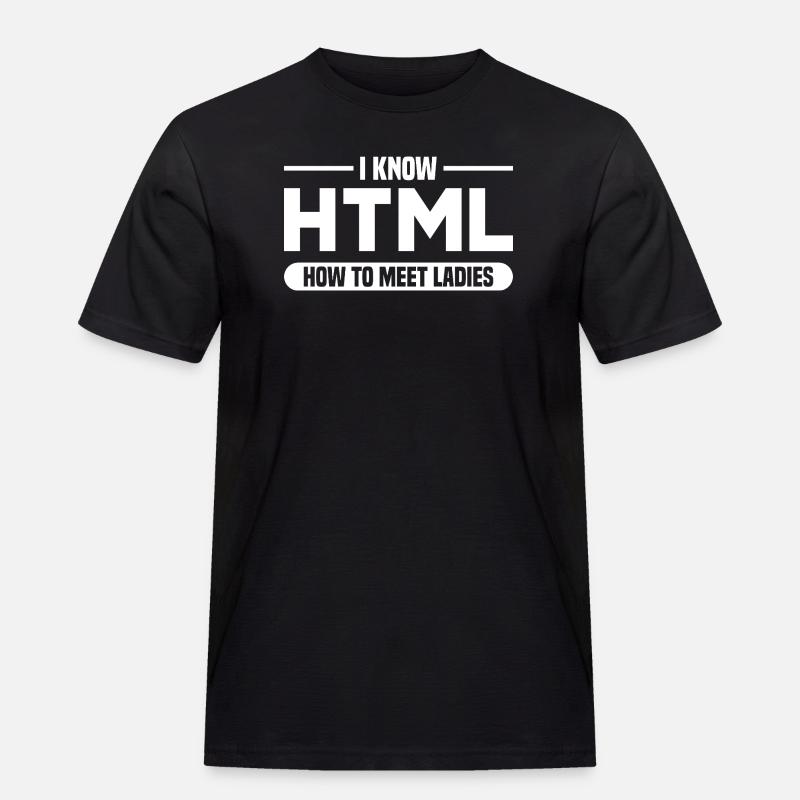 HTML Humor Code Programmierer Spruch - Männer Workwear T-Shirt - Schwarz