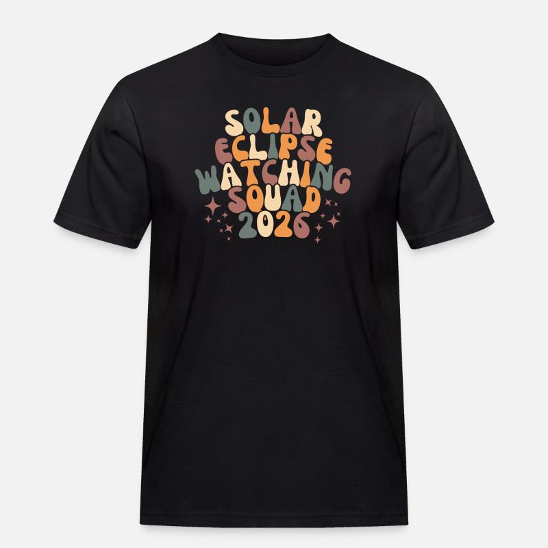 Sun Eclipse Retro Squad - Männer Workwear T-Shirt - Schwarz