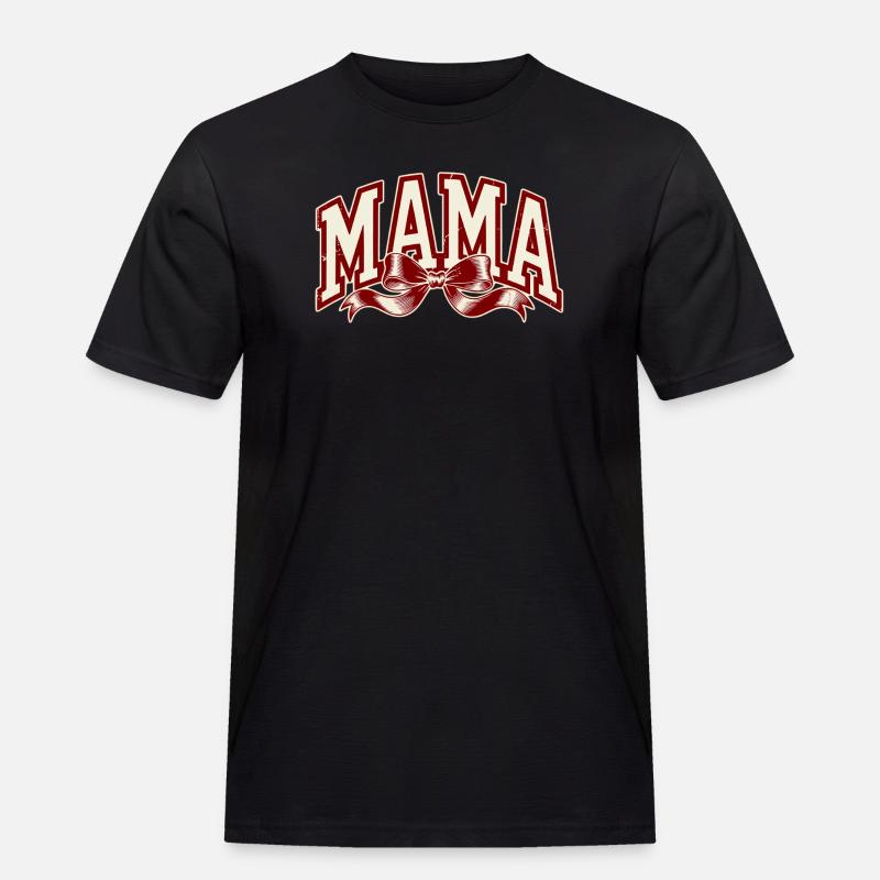 Mama Schleife Rot – Starkes Mama Statement - Männer Workwear T-Shirt - Schwarz