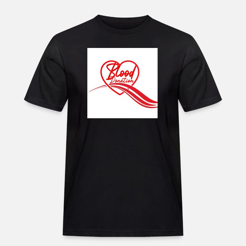 Herz-Logo der Blutspende - Männer Workwear T-Shirt - Schwarz