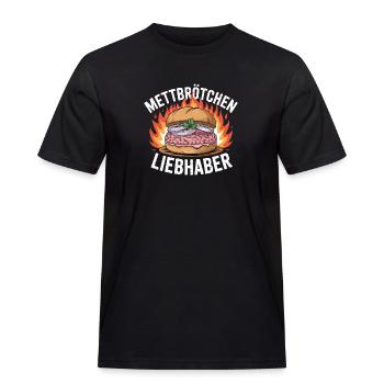 Mettbrötchen Liebhaber - Funny Deutsche Memes - Männer Workwear T-Shirt - Schwarz - Vorne - AI Model Male 178 light (178cm)