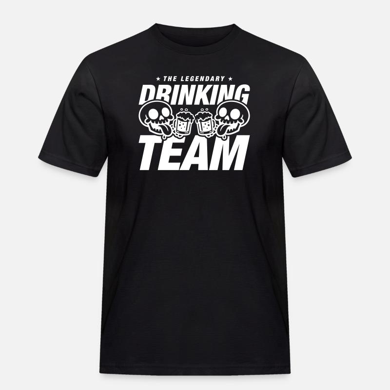 Drinking Team Skelett Bier - Männer Workwear T-Shirt - Schwarz