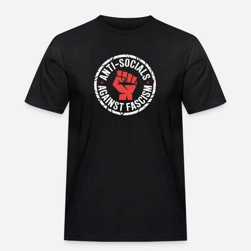 Antisoziale Antifa – Antifa-Logo - Männer Workwear T-Shirt - Schwarz