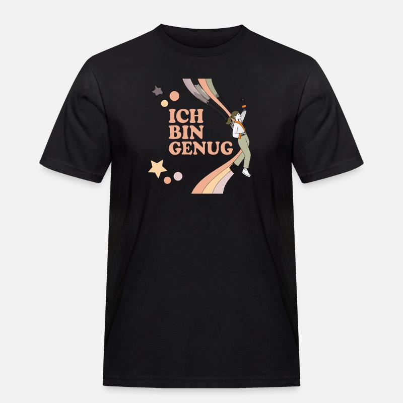 Ich bin Genug – Pastell Regenbogen Held - Männer Workwear T-Shirt - Schwarz