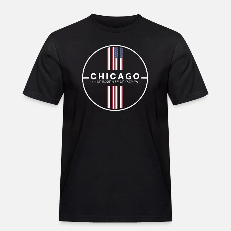 Chicago Coordinates - Men's Workwear T-Shirt - black