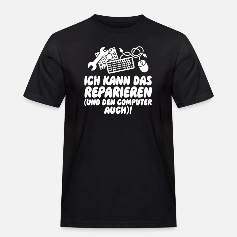 I'll fix this (and the computer) - Men's Workwear T-Shirt - black