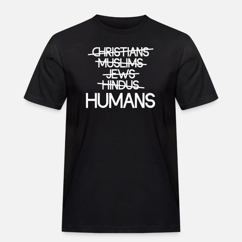Human beings first - Human unity - Men's Workwear T-Shirt - black