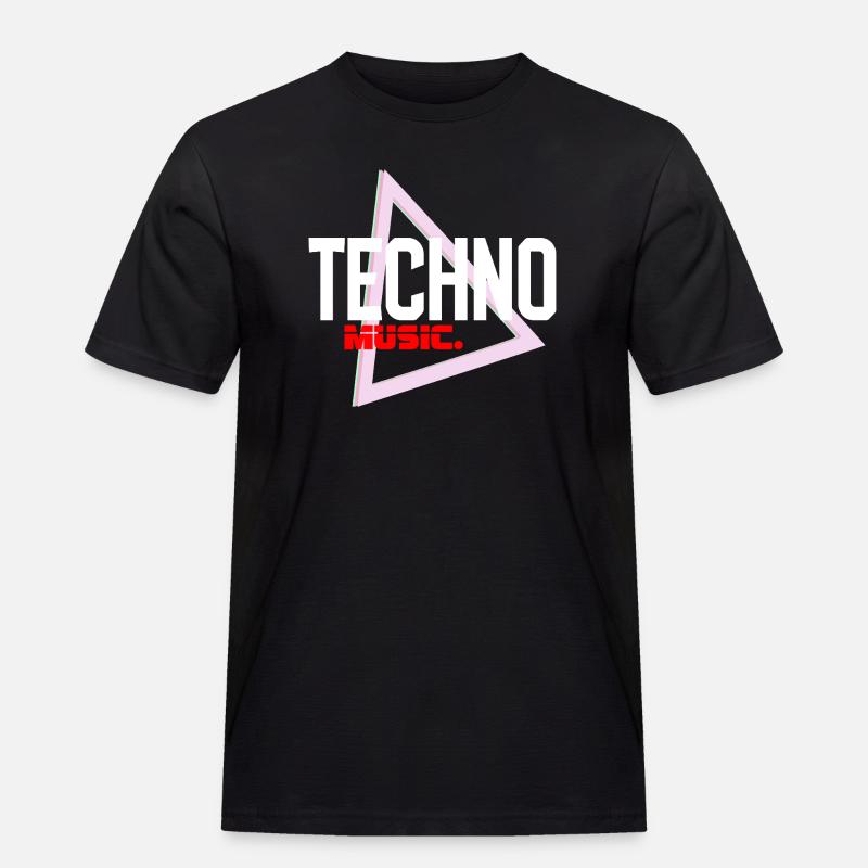 Techno Neon Triangle Pulse - Men's Workwear T-Shirt - black