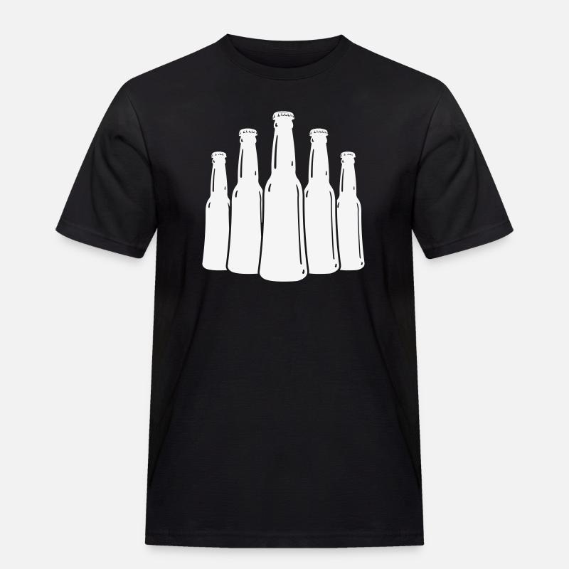 Bierflaschen Silhouette - Männer Workwear T-Shirt - Schwarz