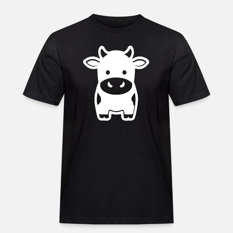 Kuh Stehend Comic Milchkuh Icon - Männer Workwear T-Shirt - Schwarz