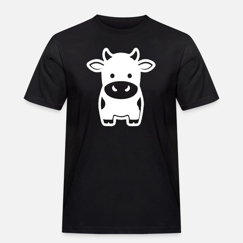 Kuh Stehend Comic Milchkuh Icon - Männer Workwear T-Shirt - Schwarz