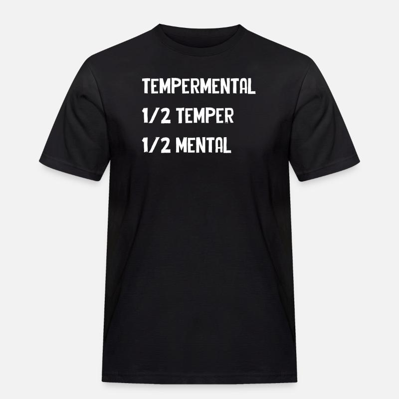 Tempermental Split Typography - Men's Workwear T-Shirt - black