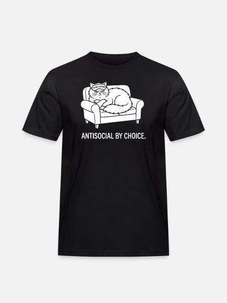 Antisocial by Choice Cat Gift - Men's Workwear T-Shirt - black