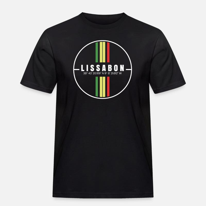 Lisbon Coordinates - Men's Workwear T-Shirt - black