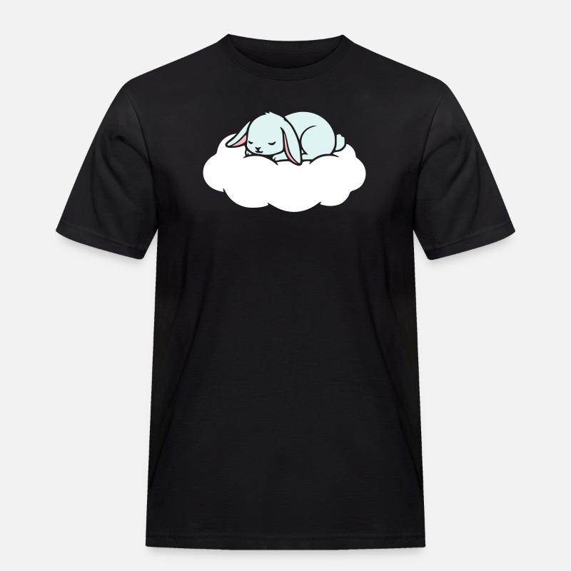 Sleeping Rabbit on Cloud Dream - Men's Workwear T-Shirt - black