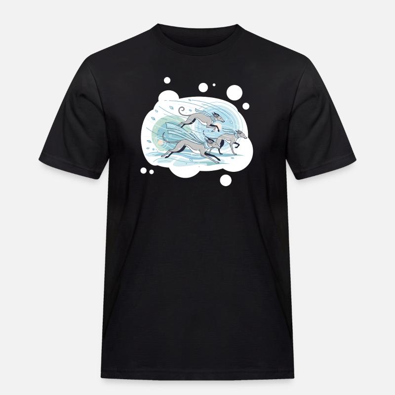 Windhunde - Männer Workwear T-Shirt - Schwarz