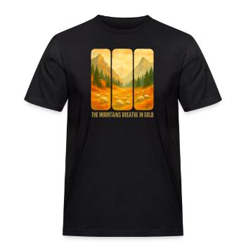 Berge, die Gold atmen - Männer Workwear T-Shirt - Schwarz - Vorne - AI Model Male 178 light (178cm)