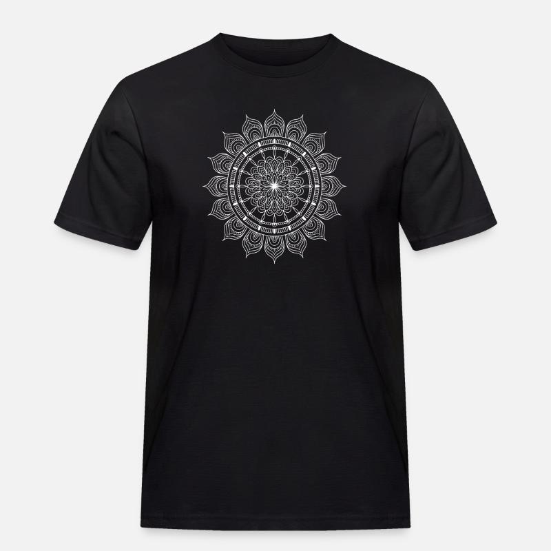 Mandala - Männer Workwear T-Shirt - Schwarz