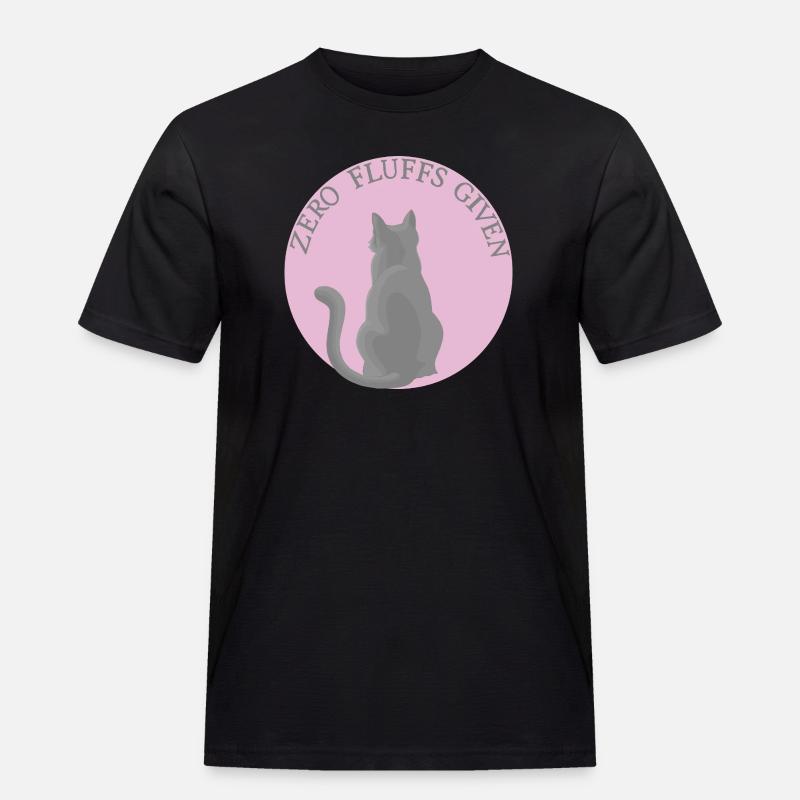 Katze mit Attitüde - Männer Workwear T-Shirt - Schwarz