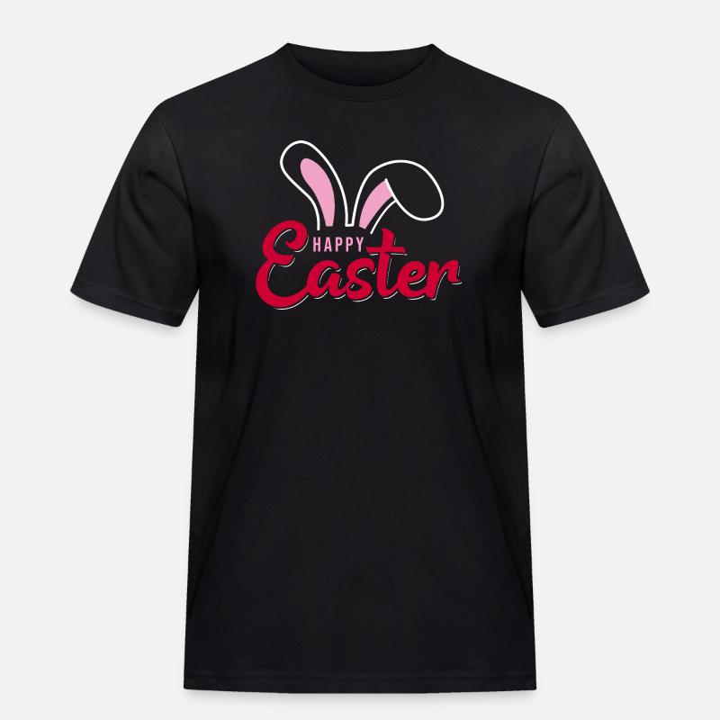 Happy Easter Bunny Scripture - Men's Workwear T-Shirt - black