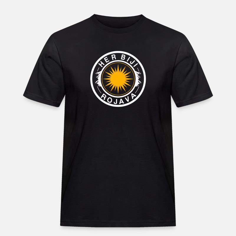 Rojava - Männer Workwear T-Shirt - Schwarz