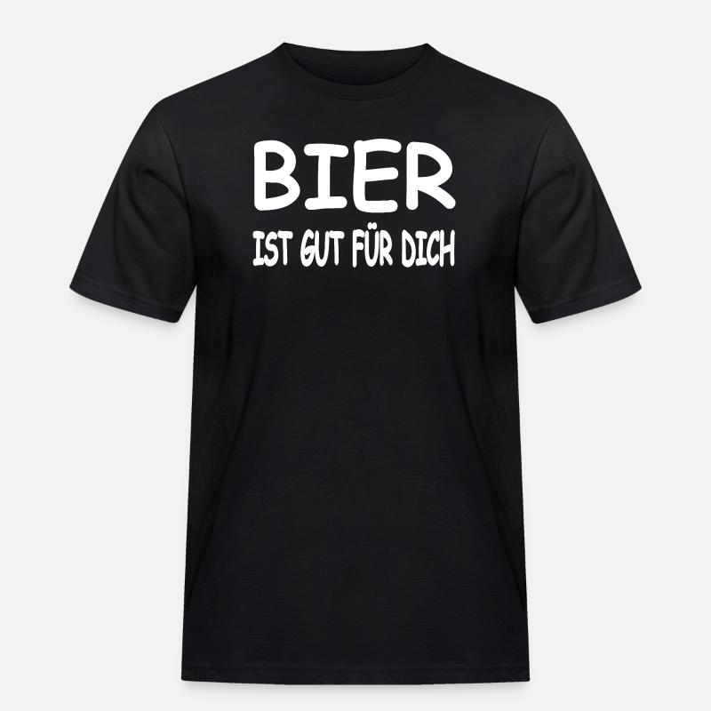 Bier - Männer Workwear T-Shirt - Schwarz