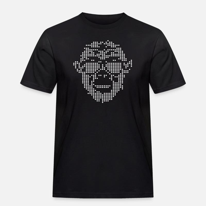 Monkey mit Sunglass Pixel-Design - Männer Workwear T-Shirt - Schwarz