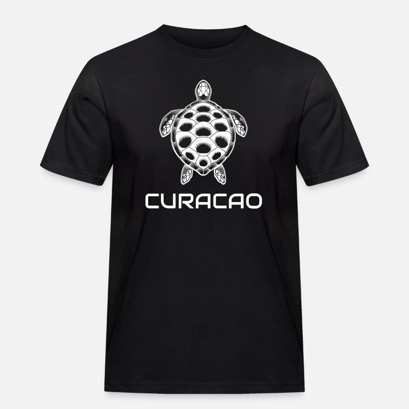 Curacao - Männer Workwear T-Shirt - Schwarz