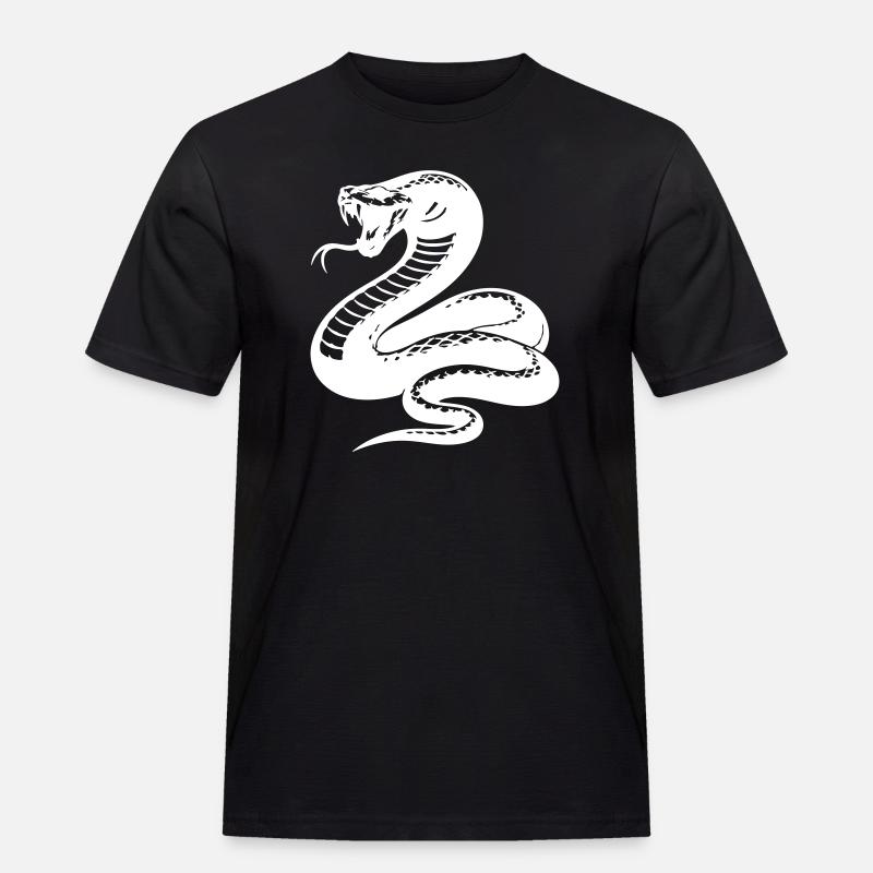 Schlange Python Silhouette - Männer Workwear T-Shirt - Schwarz