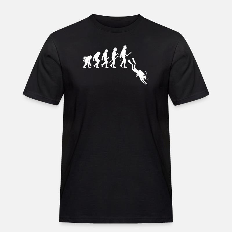 Taucher Evolution - Tauchen - Männer Workwear T-Shirt - Schwarz