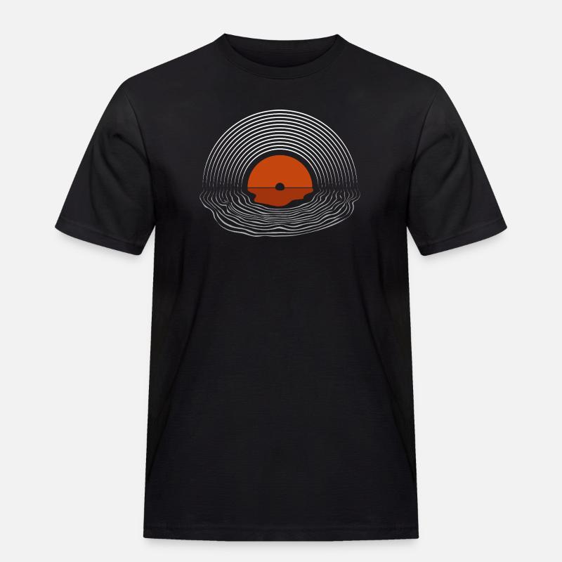 Abstract Sunset Line Art Design - Männer Workwear T-Shirt - Schwarz