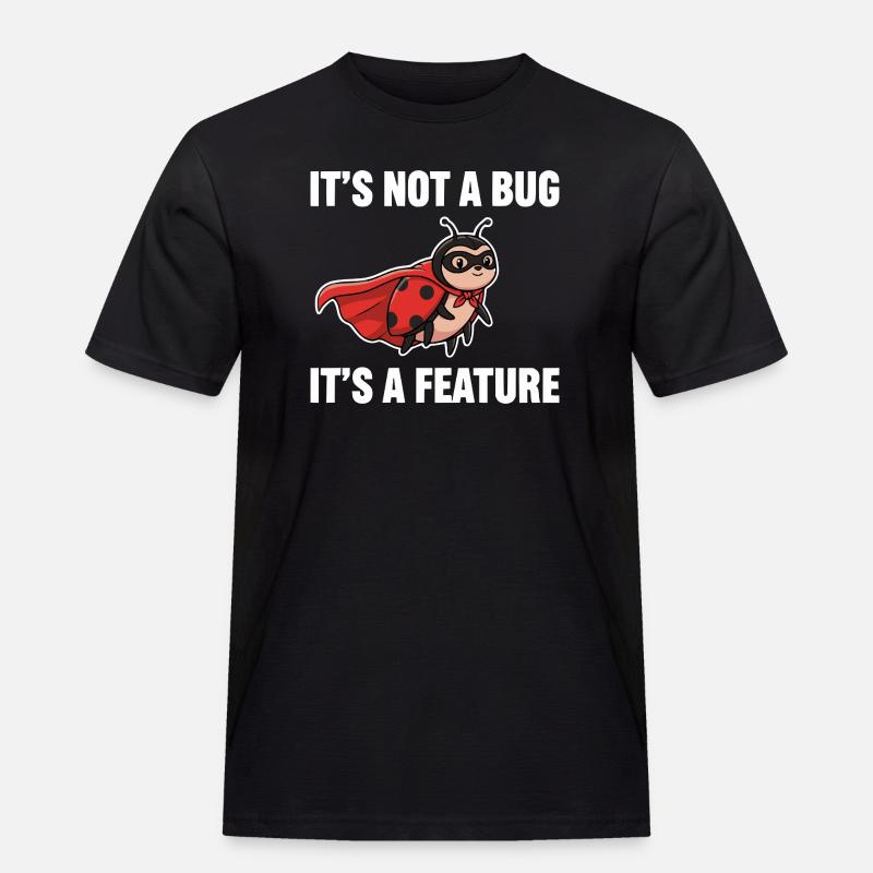 Kein Bug, nur Feature – Superheld Marienkäfer  - Männer Workwear T-Shirt - Schwarz