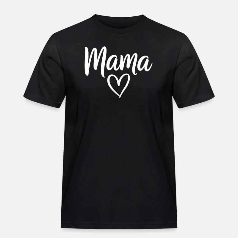 Mama Heart Script Logo - Männer Workwear T-Shirt - Schwarz