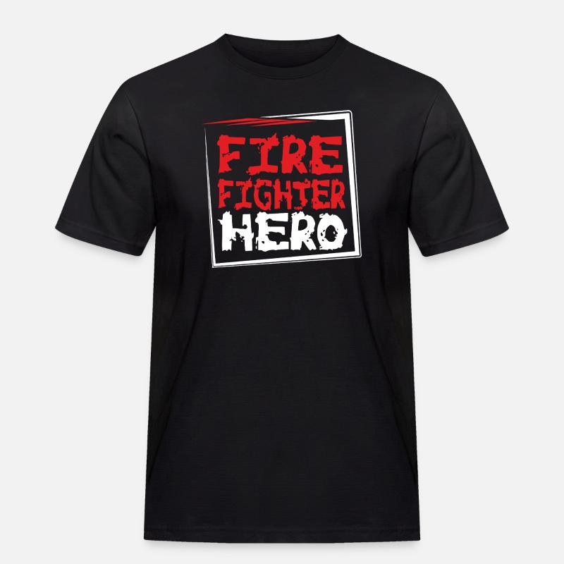 FIREFIGHTERHERO - Männer Workwear T-Shirt - Schwarz