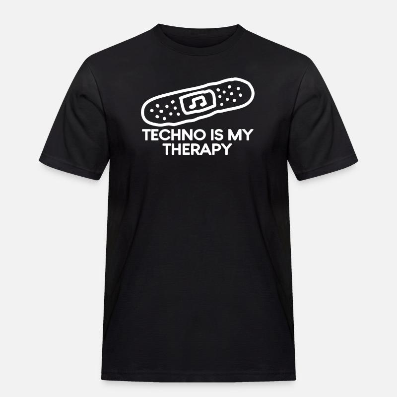 Techno is my Therapy Patch - Men's Workwear T-Shirt - black