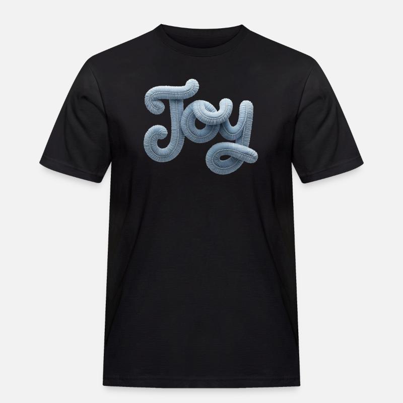 Joy Moderner Patchwork Look - Männer Workwear T-Shirt - Schwarz