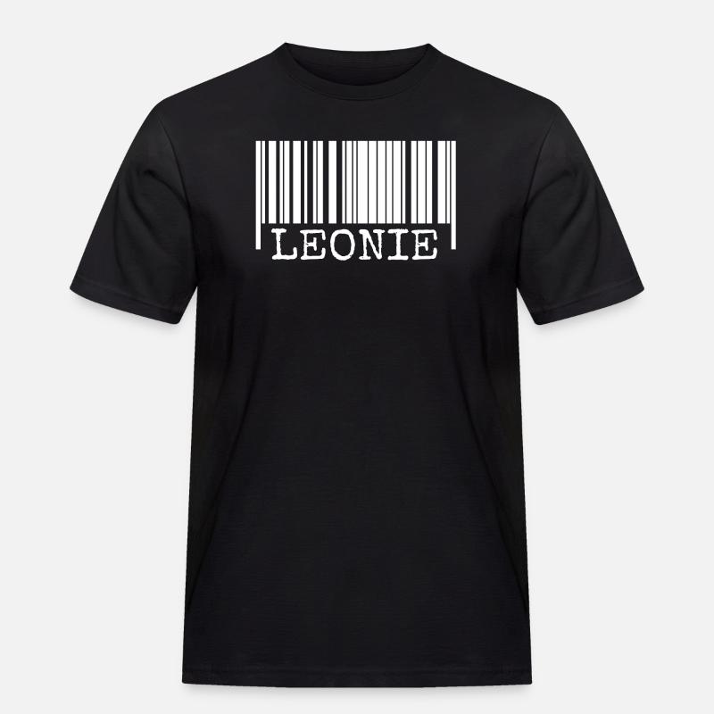 Leonie als Strichcode - Männer Workwear T-Shirt - Schwarz