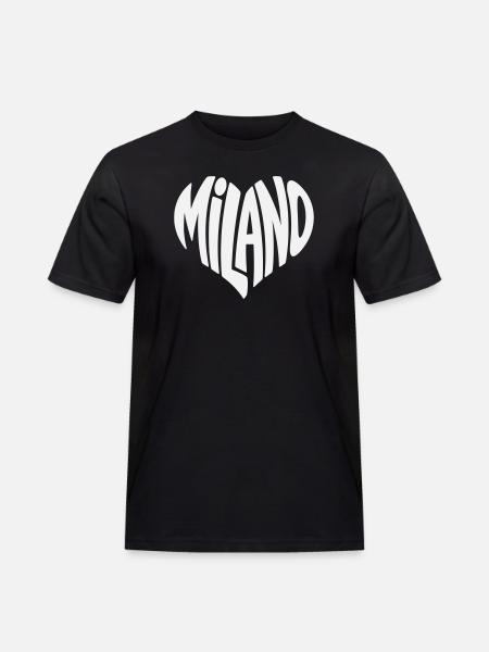 Milan Milano Heart Typography - Men's Workwear T-Shirt - black