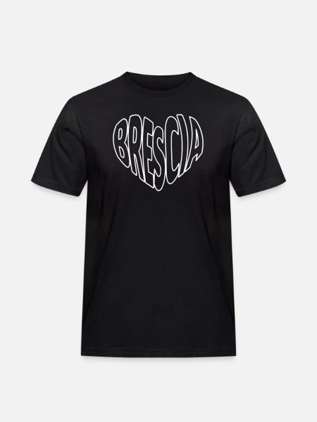 Brescia Lombardy, Typography Heart - Men's Workwear T-Shirt - black