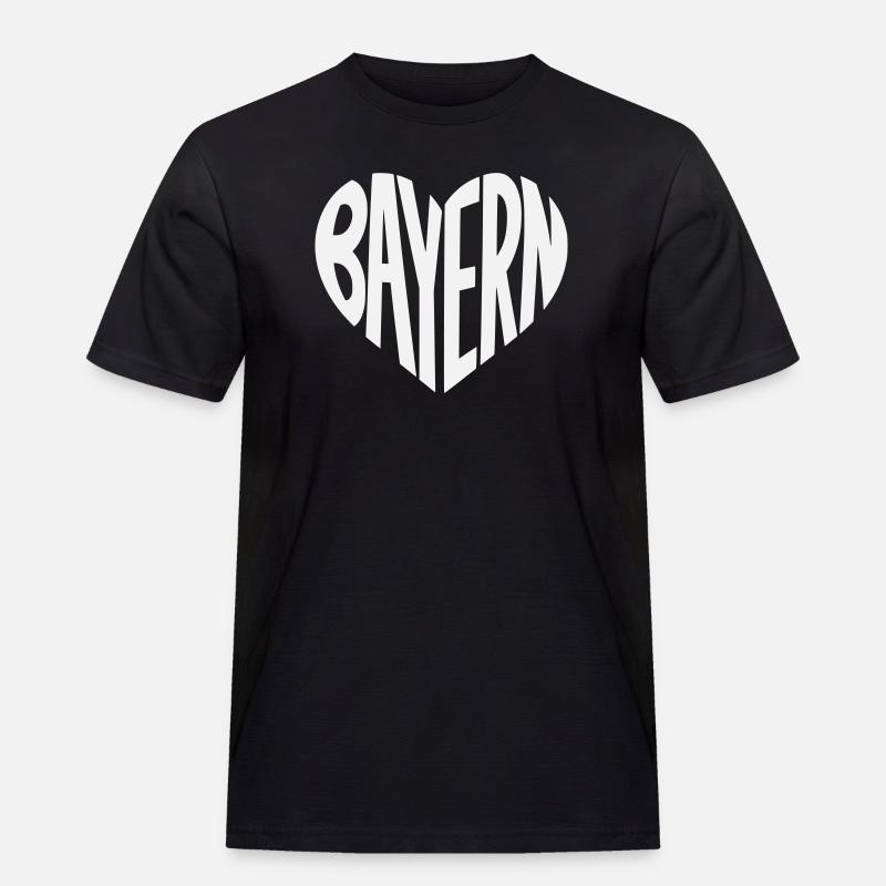 Bayern Herz Typografie - Männer Workwear T-Shirt - Schwarz