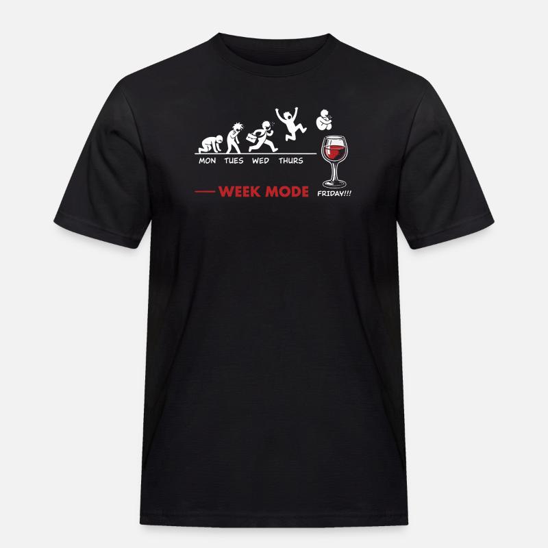 Vive le Weekend-end – Humor Vin - Männer Workwear T-Shirt - Schwarz