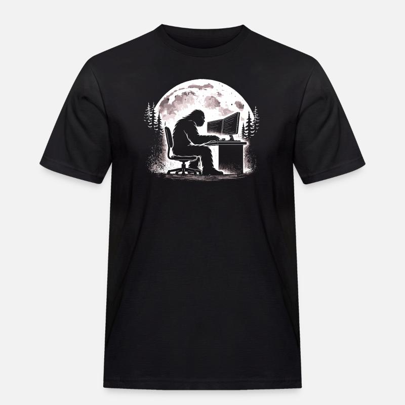 Bigfoot Programmierer - Männer Workwear T-Shirt - Schwarz